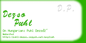 dezso puhl business card